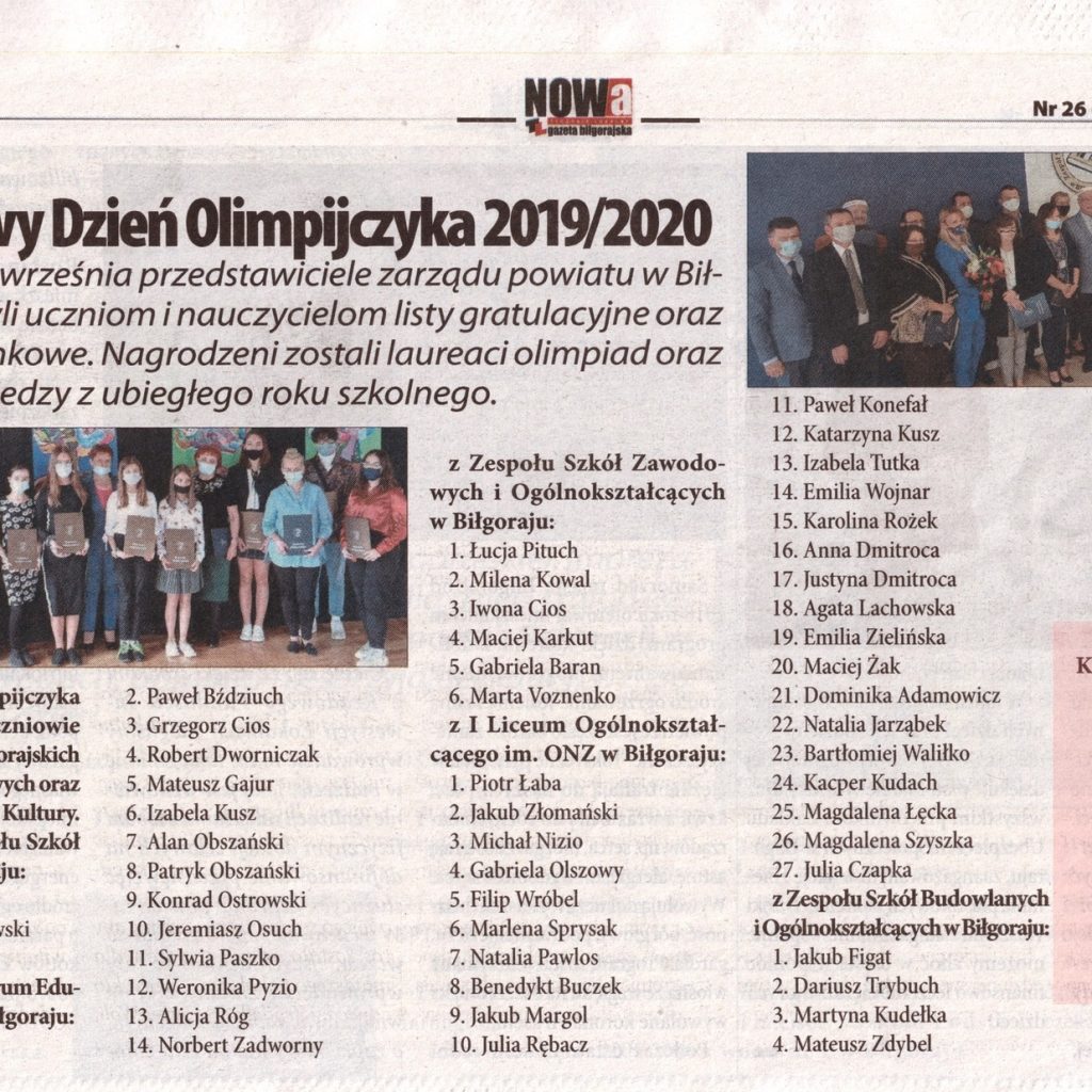 Powiatowy Dzień Olimpijczyka 2019/2020