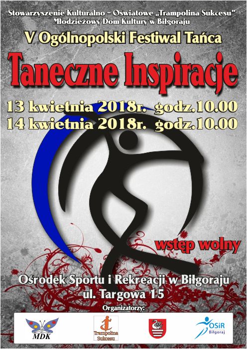 Plakat – V Ogólnopolski Festiwal Tańca “Taneczne Inspiracje”