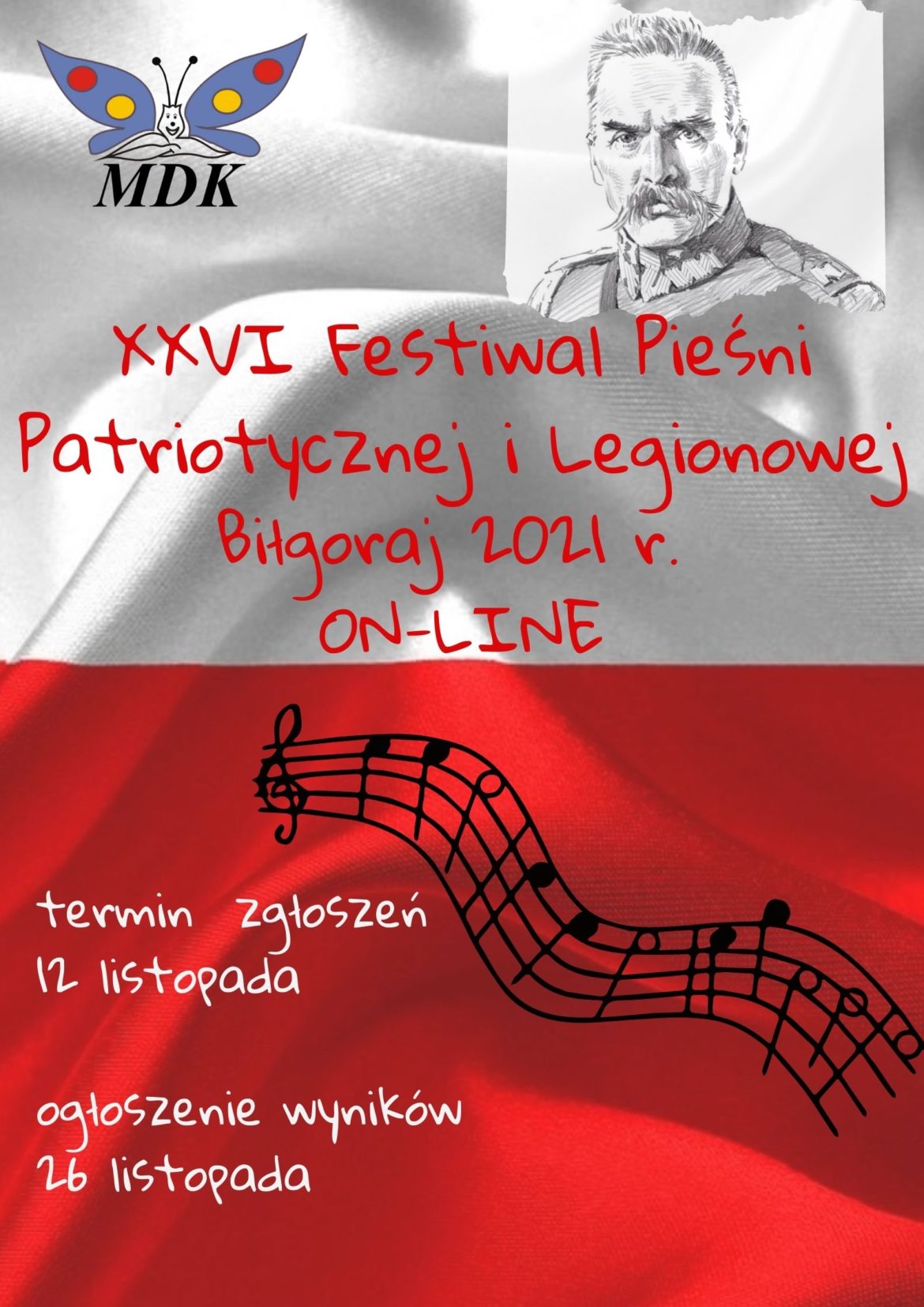 Festiwal Pieśni Patriotycznej i Legionowej Biłgoraj 2021 – ON-LINE – Zgłoszenia przyjmujemy do 12 listopada br.