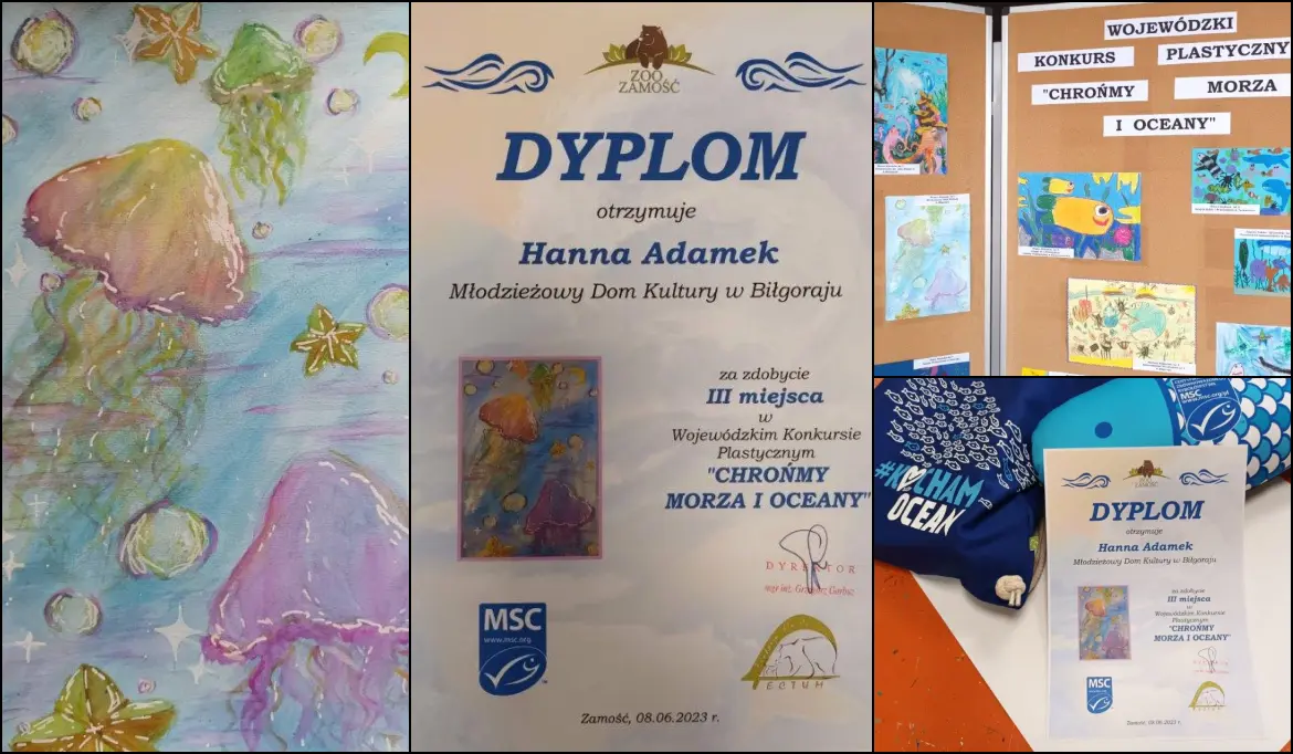 Sukces Hani Adamek z Tęczowej Malarni w konkursie plastycznym w Zamościu